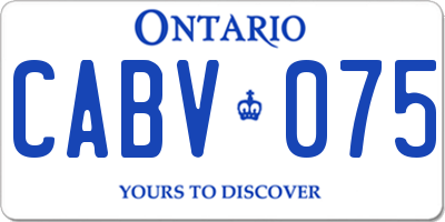 ON license plate CABV075