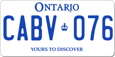 ON license plate CABV076