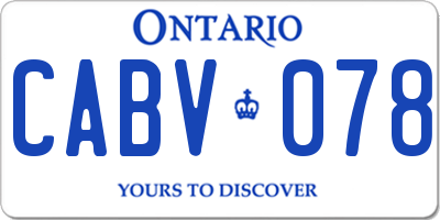 ON license plate CABV078