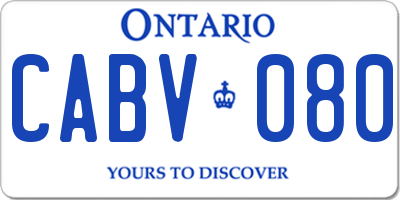 ON license plate CABV080