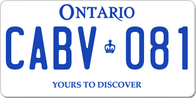 ON license plate CABV081