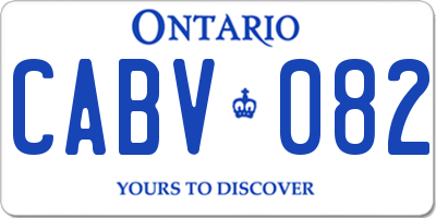 ON license plate CABV082