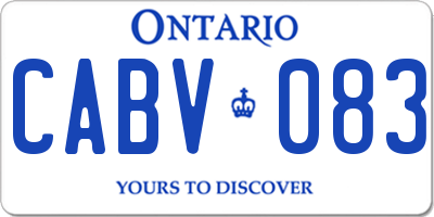 ON license plate CABV083