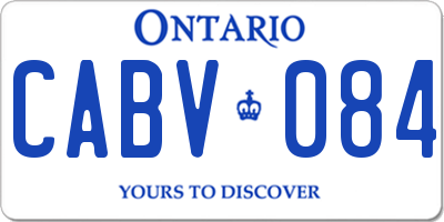 ON license plate CABV084