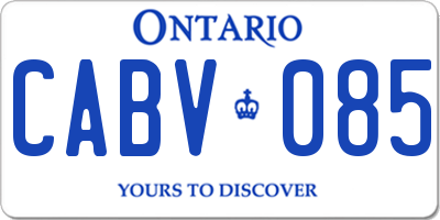 ON license plate CABV085