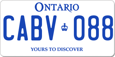 ON license plate CABV088