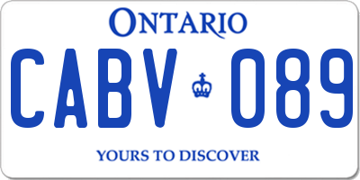 ON license plate CABV089