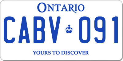 ON license plate CABV091