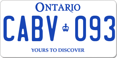 ON license plate CABV093