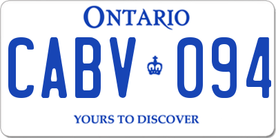 ON license plate CABV094