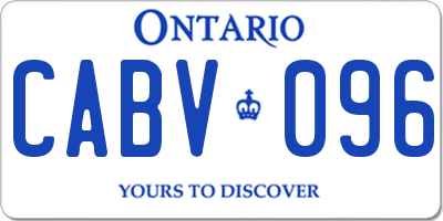 ON license plate CABV096