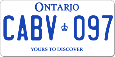 ON license plate CABV097