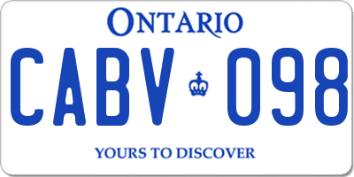 ON license plate CABV098