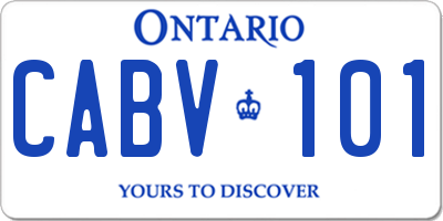 ON license plate CABV101