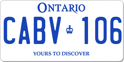 ON license plate CABV106