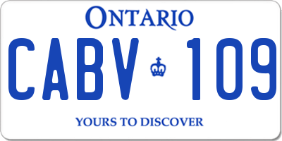 ON license plate CABV109