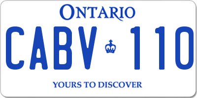 ON license plate CABV110