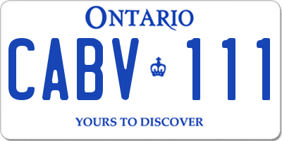 ON license plate CABV111