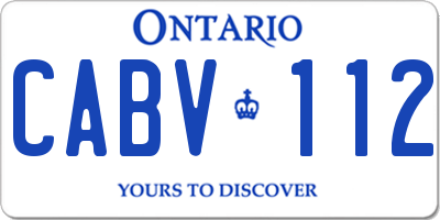 ON license plate CABV112