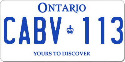 ON license plate CABV113