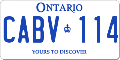 ON license plate CABV114