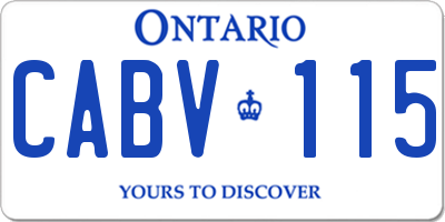 ON license plate CABV115