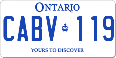 ON license plate CABV119