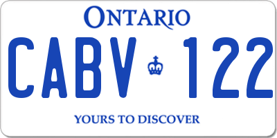 ON license plate CABV122