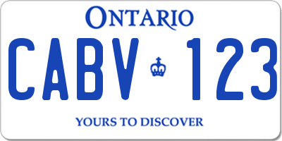 ON license plate CABV123