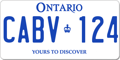 ON license plate CABV124