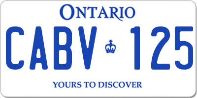 ON license plate CABV125