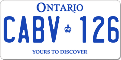 ON license plate CABV126