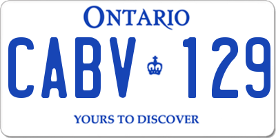 ON license plate CABV129