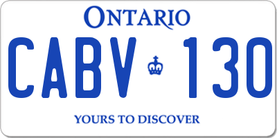 ON license plate CABV130