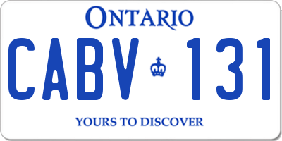 ON license plate CABV131