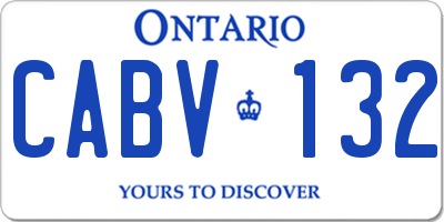 ON license plate CABV132