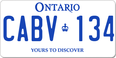 ON license plate CABV134