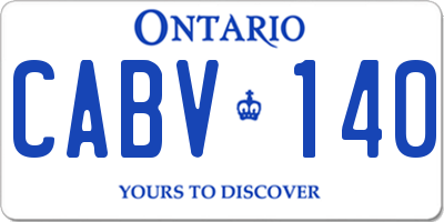 ON license plate CABV140