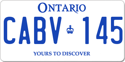 ON license plate CABV145