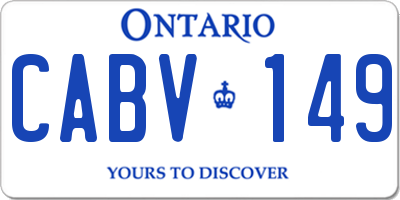 ON license plate CABV149