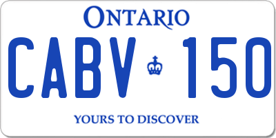 ON license plate CABV150