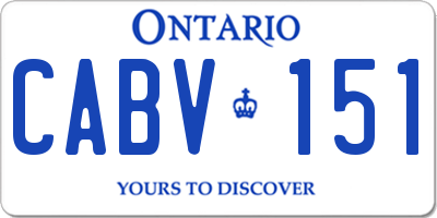 ON license plate CABV151