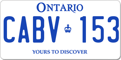 ON license plate CABV153