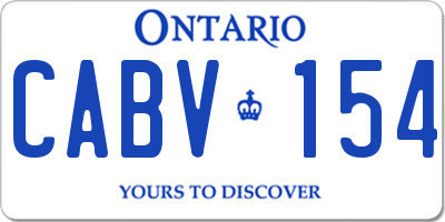 ON license plate CABV154