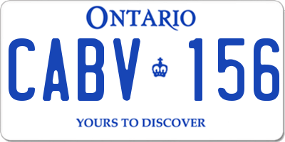 ON license plate CABV156