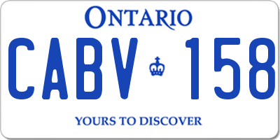 ON license plate CABV158