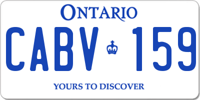 ON license plate CABV159