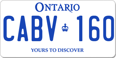 ON license plate CABV160