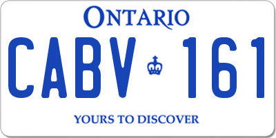 ON license plate CABV161