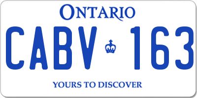 ON license plate CABV163